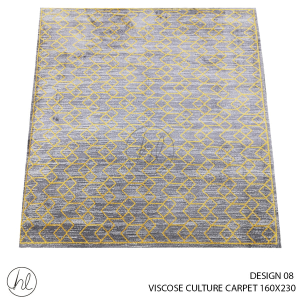 VISCOSE CULTURE CARPET (160X230) (DESIGN 08) (Grey/Yellow)