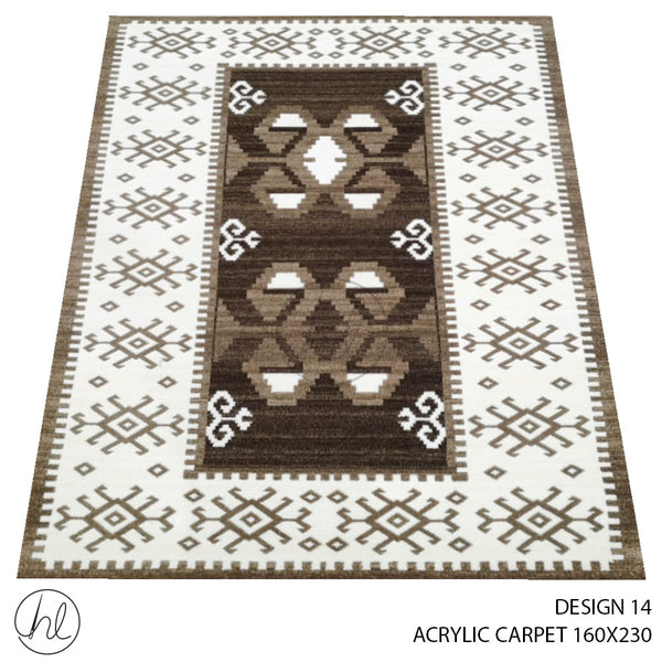 ACRYLIC CARPET (160X230) (BROWN) (DESIGN 14)