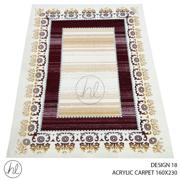 ACRYLIC CARPET (160X230) (MAROON) (DESIGN 18)