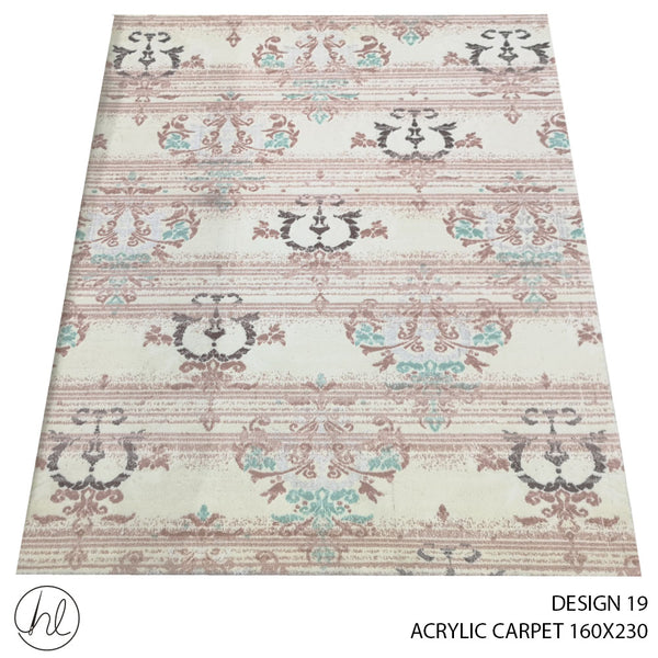 ACRYLIC CARPET (160X230) (PALE PINK) (DESIGN 19)