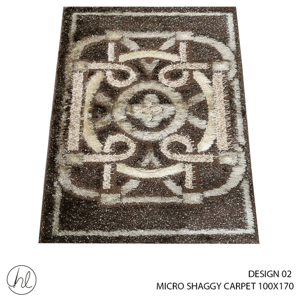 MICRO SHAGGY CARPET (100X170) (DESIGN 02) (DARK BROWN)