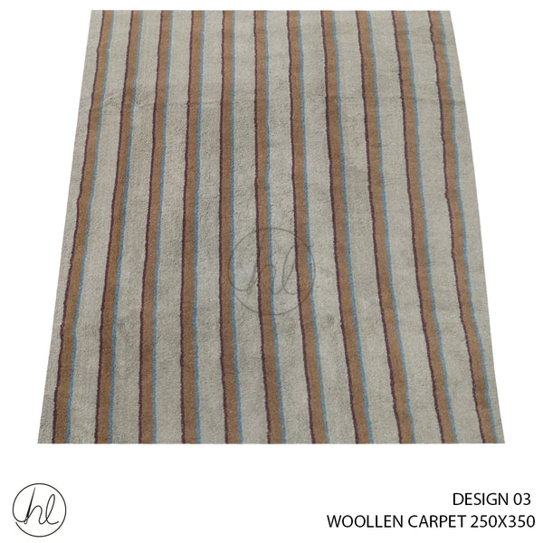 WOOLLEN CARPET (250X350) (DESIGN 03) BEIGE