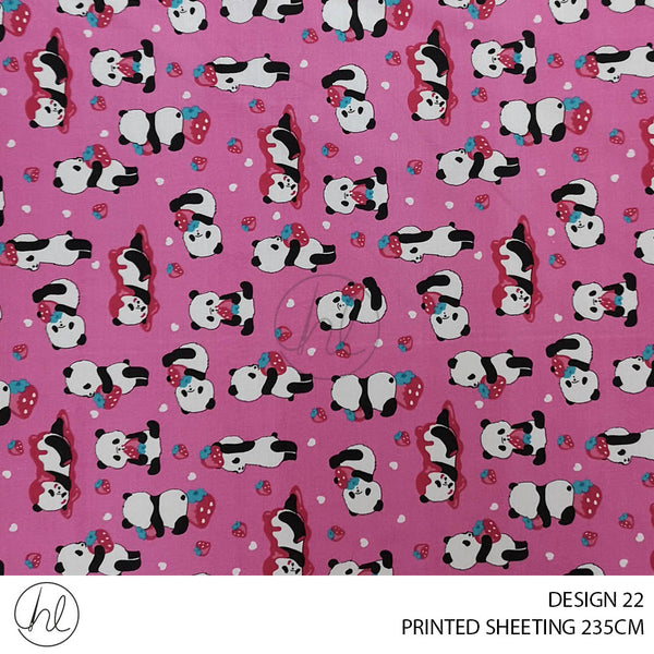 PRINTED SHEETING (DESIGN 22) (235CM WIDE) (PER M) PANDA