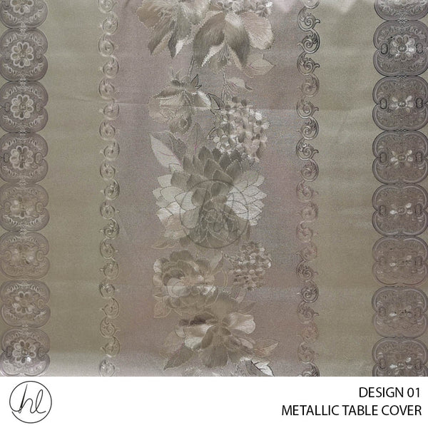 METALLIC TABLE COVER (DESIGN 01) (140CM) (PER M)