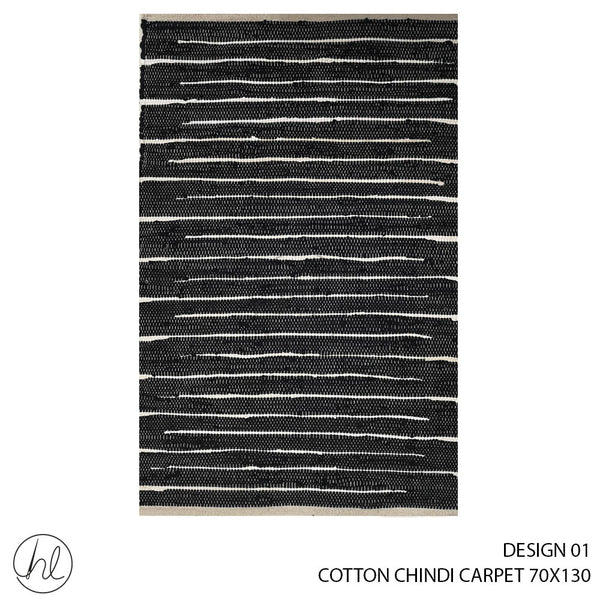 COTTON CHINDI CARPET (70X130) (DESIGN 01)