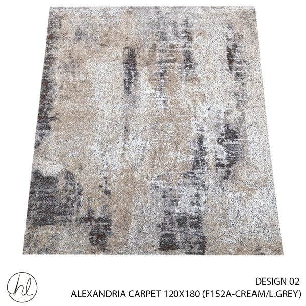 ALEXANDRIA CARPET (100% POLYPROPYLENE YARN) (120X180) (DESIGN 02) (CREAM/L.GREY)