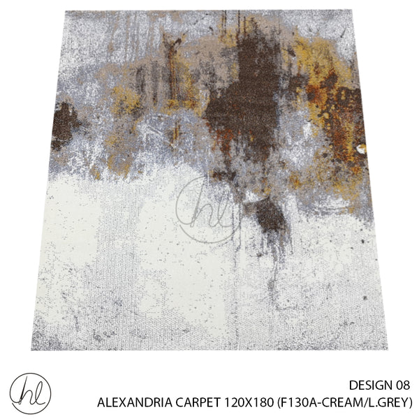 ALEXANDRIA CARPET (100% POLYPROPYLENE YARN) (120X180) (DESIGN 08) (CREAM/L.GREY)