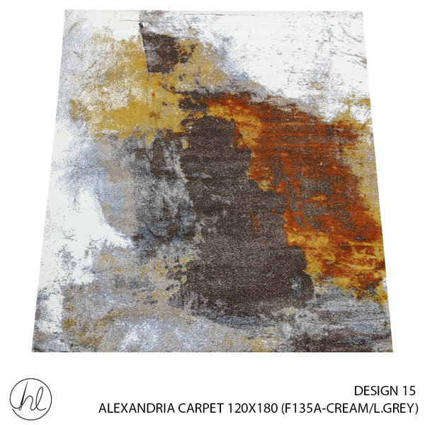 ALEXANDRIA CARPET (100% POLYPROPYLENE YARN) (120X180) (DESIGN 15) (CREAM/L.GREY)