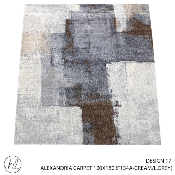 ALEXANDRIA CARPET (100% POLYPROPYLENE YARN) (120X180) (DESIGN 17) (CREAM/L.GREY)