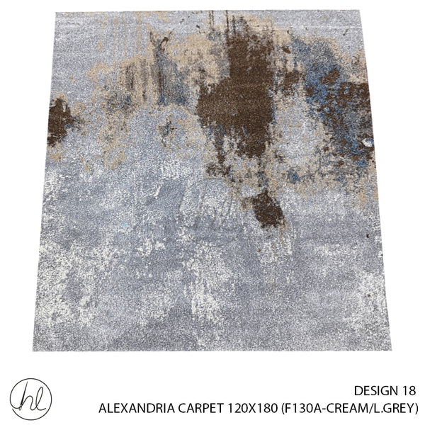 ALEXANDRIA CARPET (100% POLYPROPYLENE YARN) (120X180) (DESIGN 18) (CREAM/L.GREY)