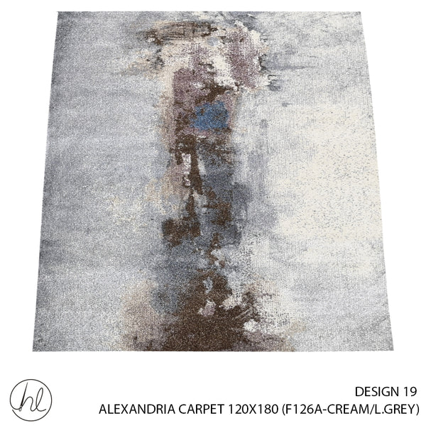 ALEXANDRIA CARPET (100% POLYPROPYLENE YARN) (120X180) (DESIGN 19) (CREAM/L.GREY)