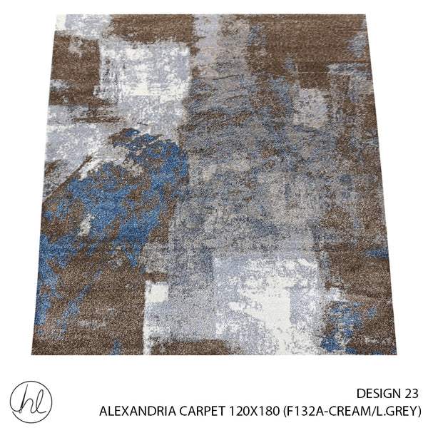 ALEXANDRIA CARPET (100% POLYPROPYLENE YARN) (120X180) (DESIGN 23) (CREAM/L.GREY)