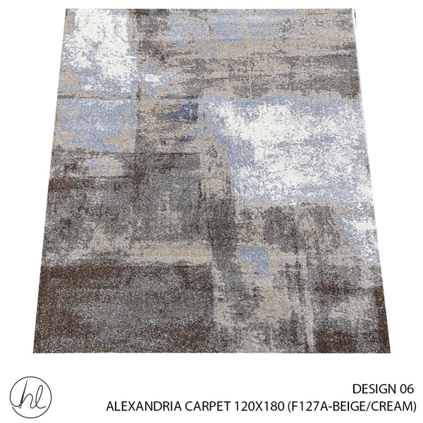 ALEXANDRIA CARPET (100% POLYPROPYLENE YARN) (120X180) (DESIGN 06) (BEIGE/CREAM)