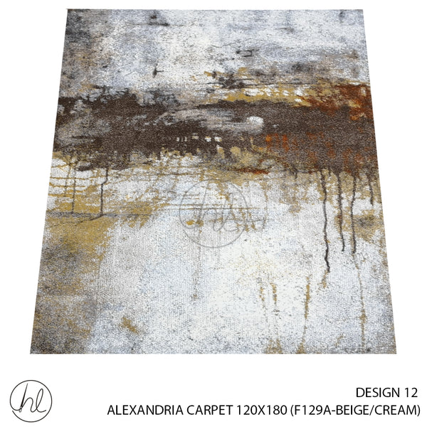 ALEXANDRIA CARPET (100% POLYPROPYLENE YARN) (120X180) (DESIGN 12) (BEIGE/CREAM)