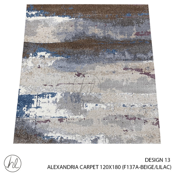 ALEXANDRIA CARPET (100% POLYPROPYLENE YARN) (120X180) (DESIGN 13) (BEIGE/LILAC)