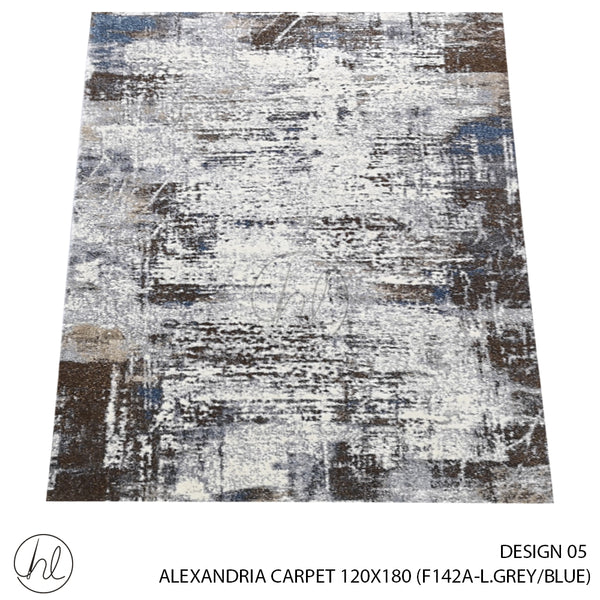 ALEXANDRIA CARPET (100% POLYPROPYLENE YARN) (120X180) (DESIGN 05) (GREY/BLUE)