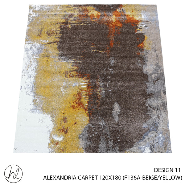 ALEXANDRIA CARPET (100% POLYPROPYLENE YARN) (120X180) (DESIGN 11) (CREAM/YELLOW)