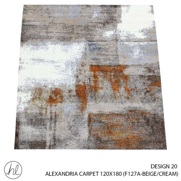 ALEXANDRIA CARPET (100% POLYPROPYLENE YARN) (120X180) (DESIGN 20) (BEIGE/CREAM)