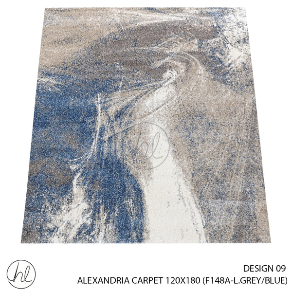 ALEXANDRIA CARPET (100% POLYPROPYLENE YARN) (120X180) (DESIGN 09) (L.GREY/BLUE)