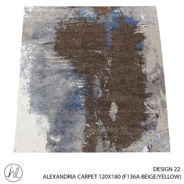 ALEXANDRIA CARPET (100% POLYPROPYLENE YARN) (120X180) (DESIGN 22) (BEIGE/YELLOW)