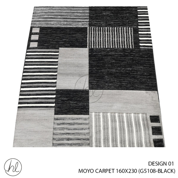MOYO CARPET (160X230) (DESIGN 01) BLACK