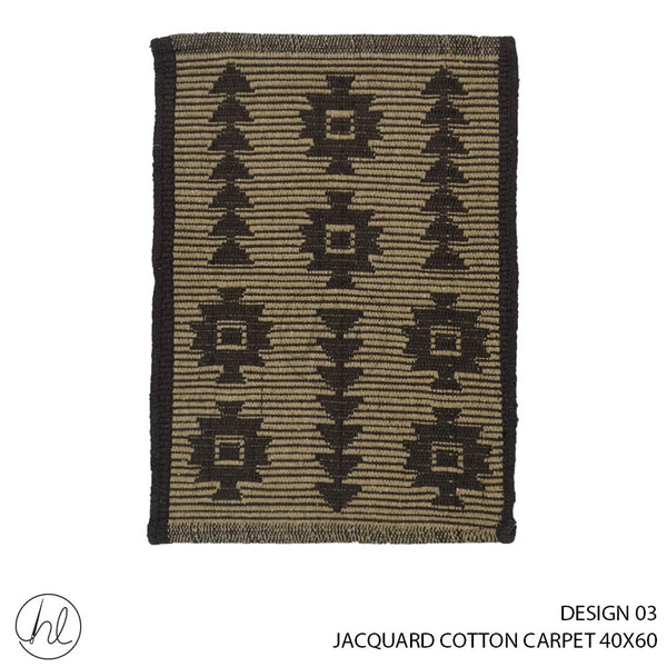 JACQUARD COTTON CARPET (40X60) (DESIGN 03) BROWN