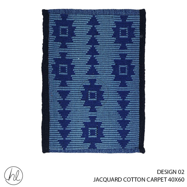 JACQUARD COTTON CARPET (40X60) (DESIGN 02) BLUE