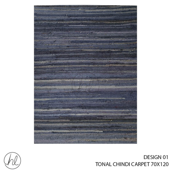 TONAL CHINDI CARPET (70X120) (DESIGN 01) GREY