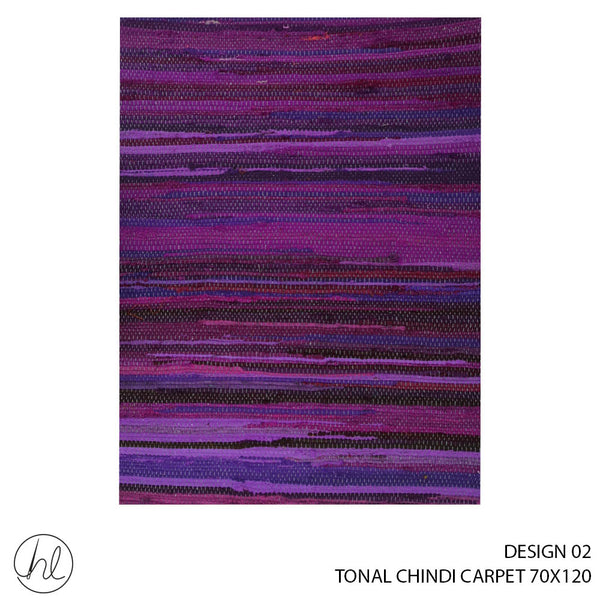 TONAL CHINDI CARPET (70X120) (DESIGN 02) PURPLE