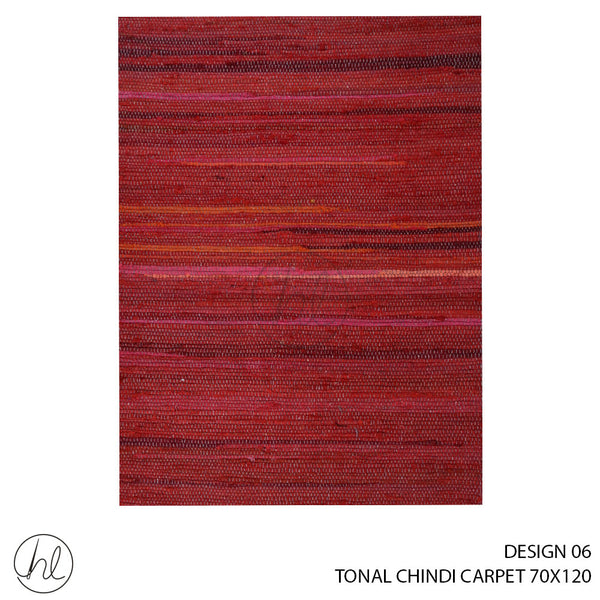 TONAL CHINDI CARPET (70X120) (DESIGN 06) RED