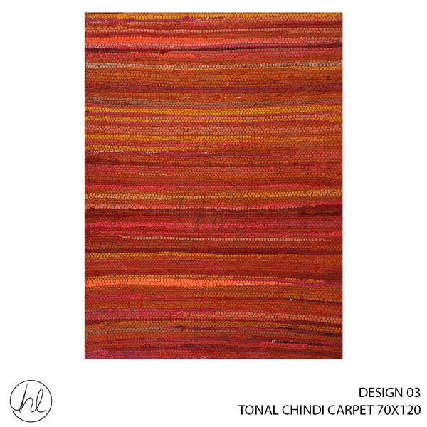 TONAL CHINDI CARPET (70X120) (DESIGN 03) ORANGE
