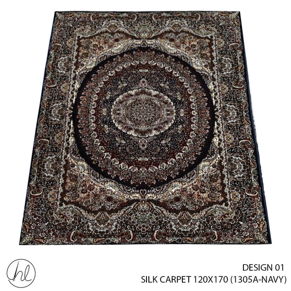 SILK CARPET 120X170 (DESIGN 01) (NAVY)