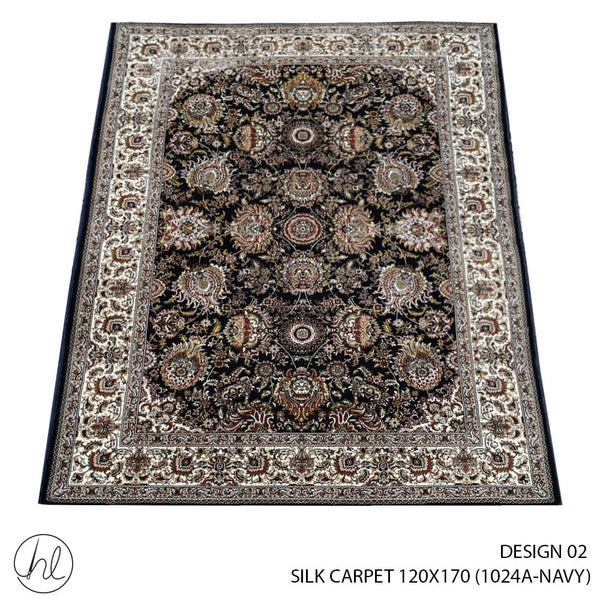 SILK CARPET 120X170 (DESIGN 02) (NAVY)