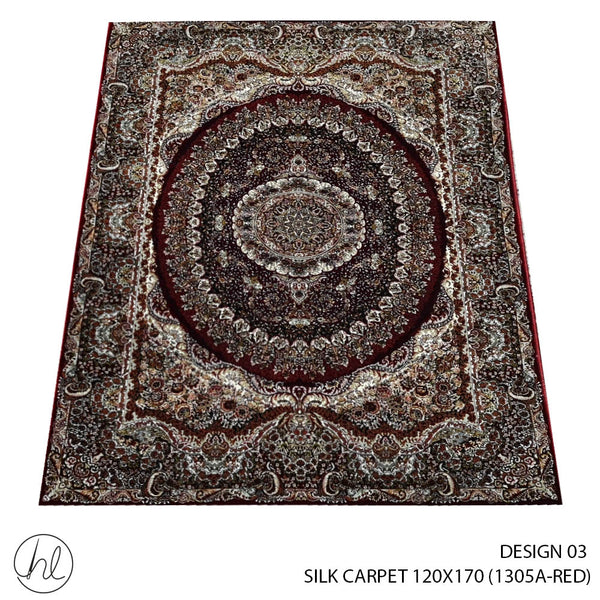 SILK CARPET 120X170 (DESIGN 03) (RED)