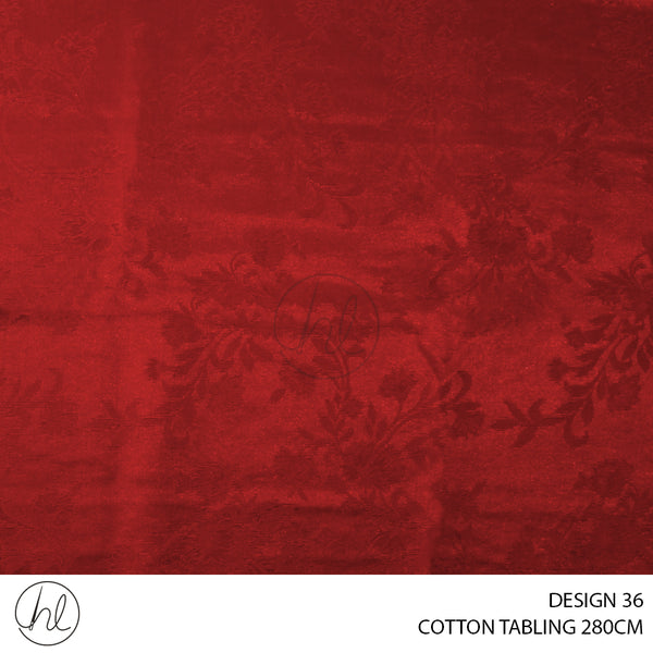 COTTON TABLING (DESIGN 36) (280CM) (PER M) RED