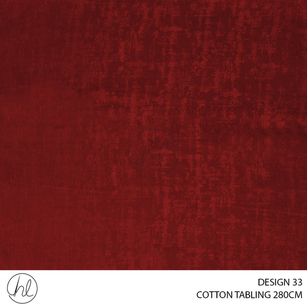 COTTON TABLING (DESIGN 33) (280CM) (PER M) RED