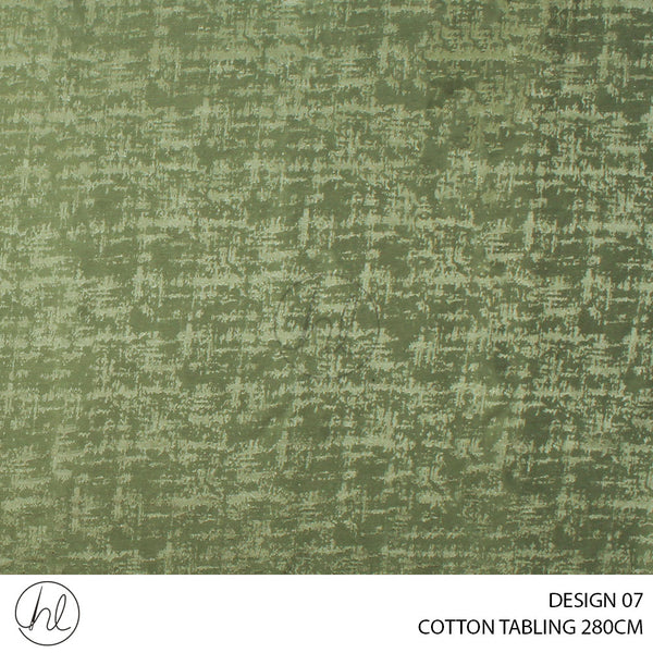 COTTON TABLING (DESIGN 07) (280CM) (PER M) LIGHT GREEN