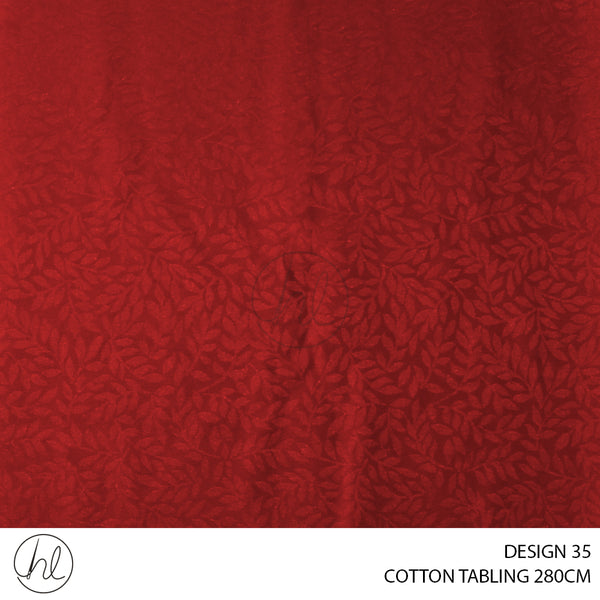 COTTON TABLING (DESIGN 35) (280CM) (PER M) RED