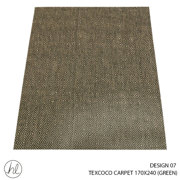 JUTE TEXCOCO CARPET 170X240 (DESIGN 07) (GREEN)