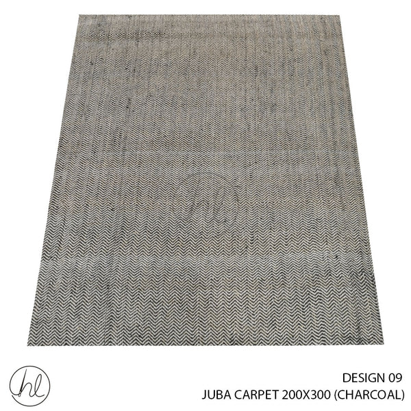 JUTE JUBA CARPET 200X300 (DESIGN 09) (CHARCOAL)