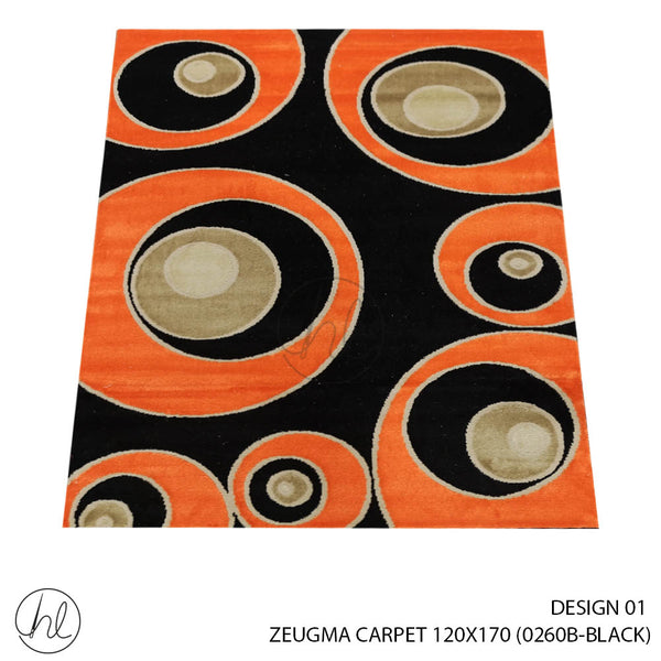 ZEUGMA CARPET (120X170) (DESIGN 01) (BLACK)