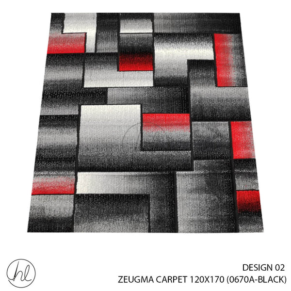 ZEUGMA CARPET (120X170) (DESIGN 02) (BLACK)