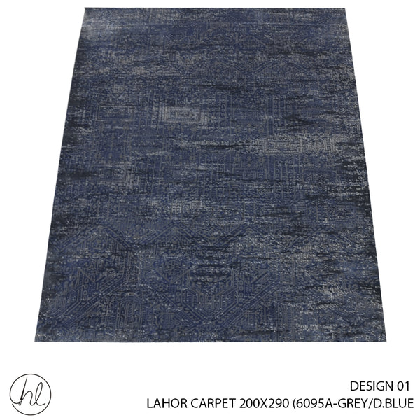 LAHOR CARPET (200X290) (DESIGN 01) GREY/DARK BLUE