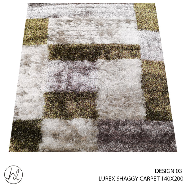 LUREX SHAGGY CARPET (140X200) (DESIGN 03) GREY