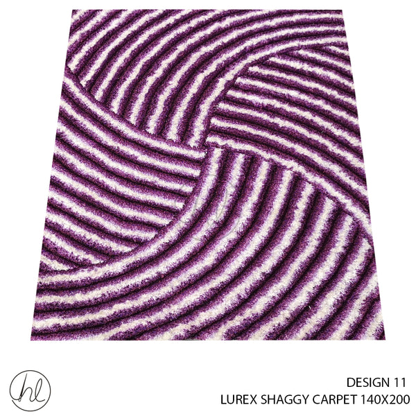 LUREX SHAGGY CARPET (140X200) (DESIGN 11) PURPLE