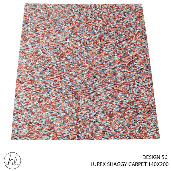 LUREX SHAGGY CARPET (140X200) (DESIGN 56) ORANGE