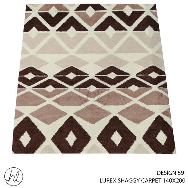 LUREX SHAGGY CARPET (140X200) (DESIGN 59) BROWN