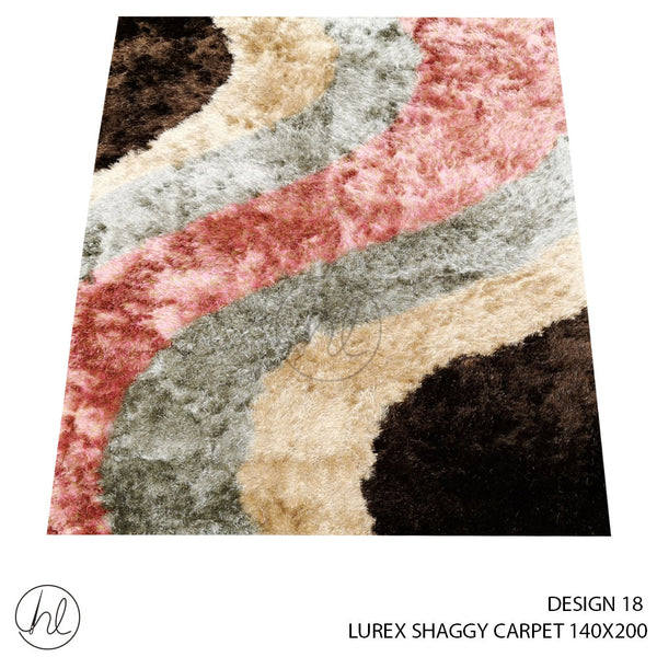 LUREX SHAGGY CARPET (140X200) (DESIGN 18) BROWN