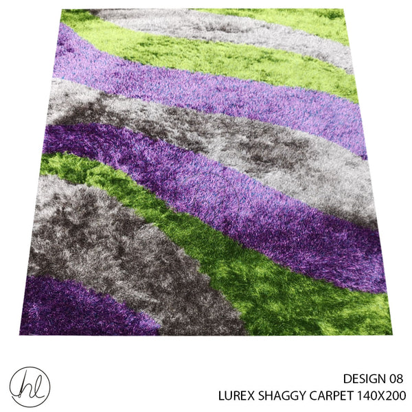 LUREX SHAGGY CARPET (140X200) (DESIGN 08) PURPLE