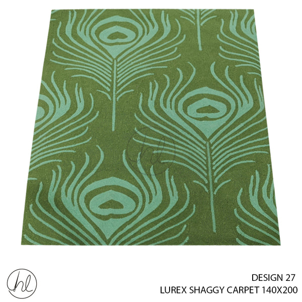 LUREX SHAGGY CARPET (140X200) (DESIGN 27) GREEN